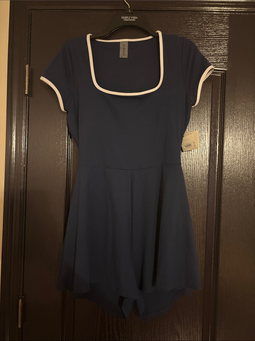 Classic Navy Short-Sleeve Tunic with White Trim
